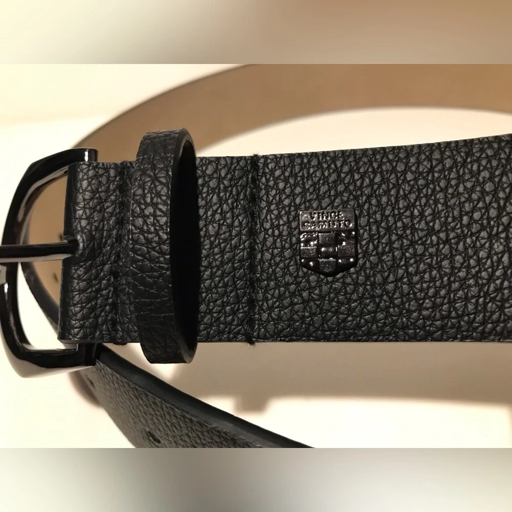 NWOT Vintage Vince Comuto Vegan Leather Belt Purse Fanny Pack Black Large 42 In